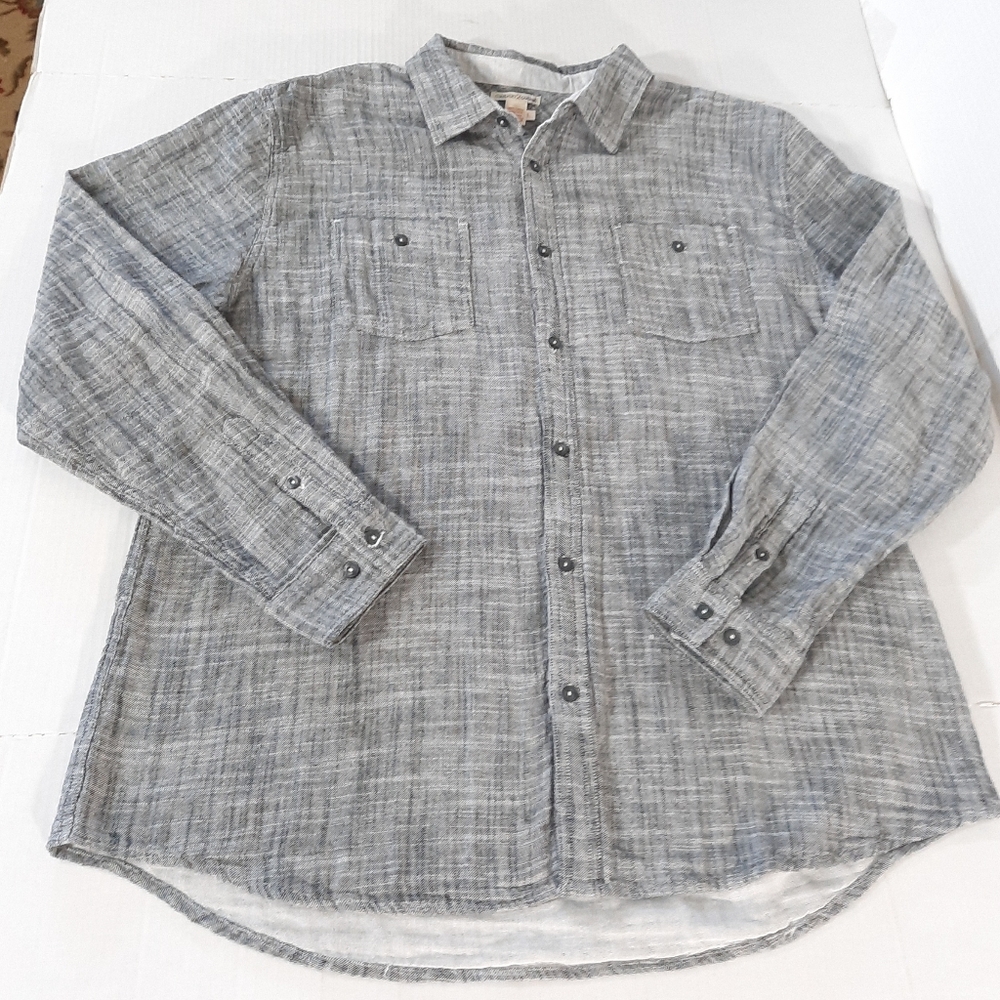 Carbon2Cobalt Chambray Double Layer Long Sleeve Shirt